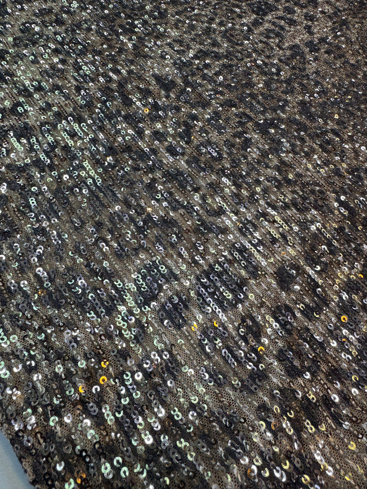 Black and Bronze Sequin Fabric