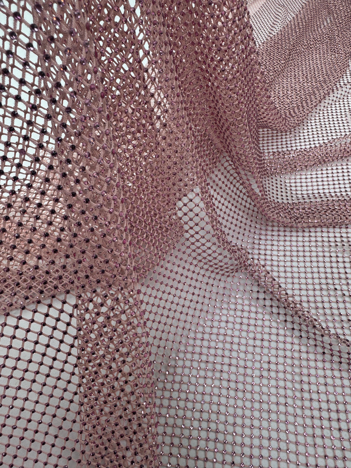 Crystal Fishnet Mesh in Blush Pink ( 1 Piece = 3.5 Meter)