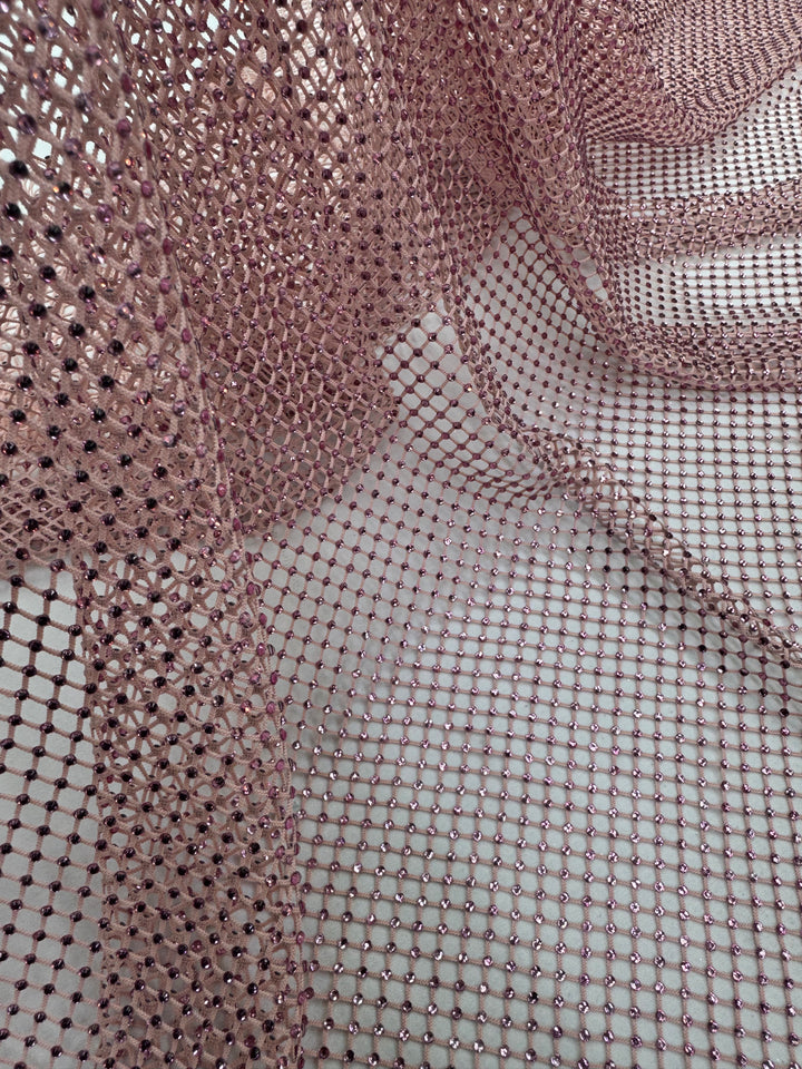 Crystal Fishnet Mesh in Blush Pink ( 1 Piece = 3.5 Meter)