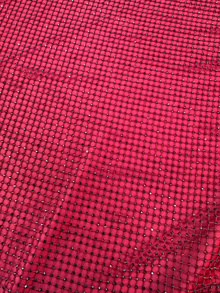 Crystal Fishnet Mesh in Deep Red (1 Piece = 2 Meter)