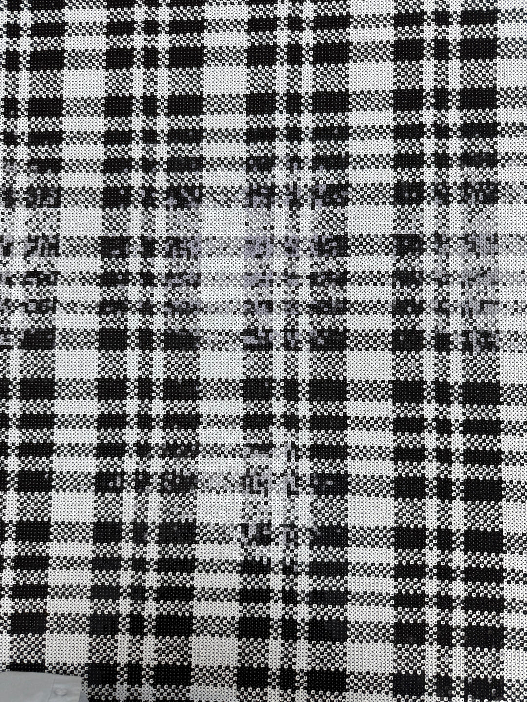 Italian Black and White Dual-Tone Sequin Fabric for Haute Couture (1 Piece = 3 Meter)