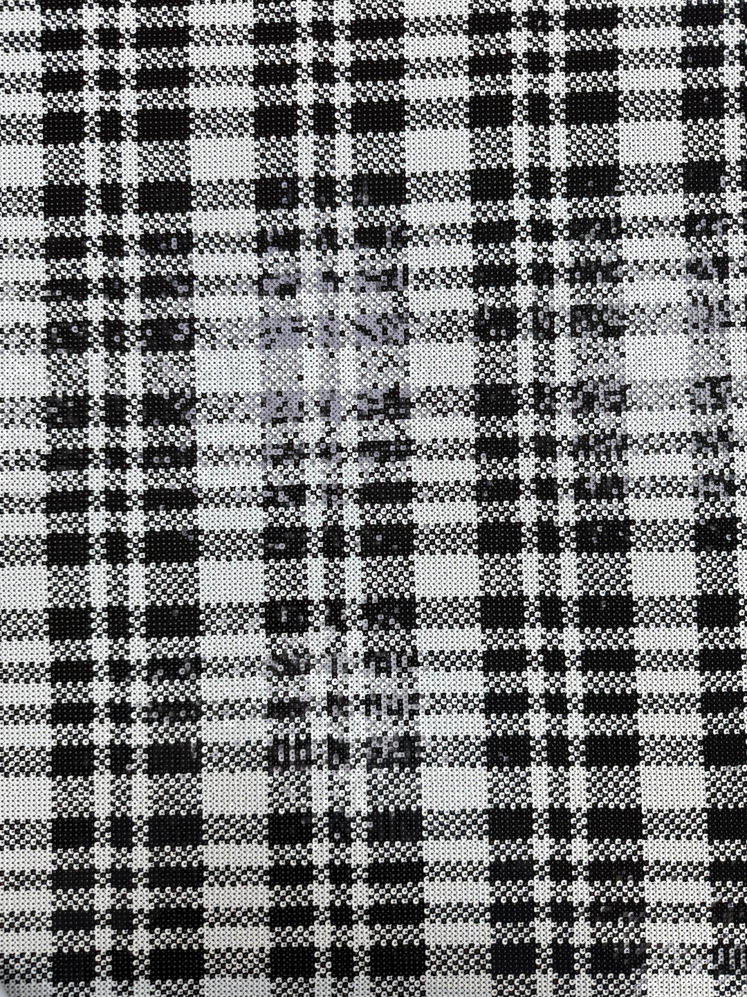 Italian Black and White Dual-Tone Sequin Fabric for Haute Couture (1 Piece = 3 Meter)