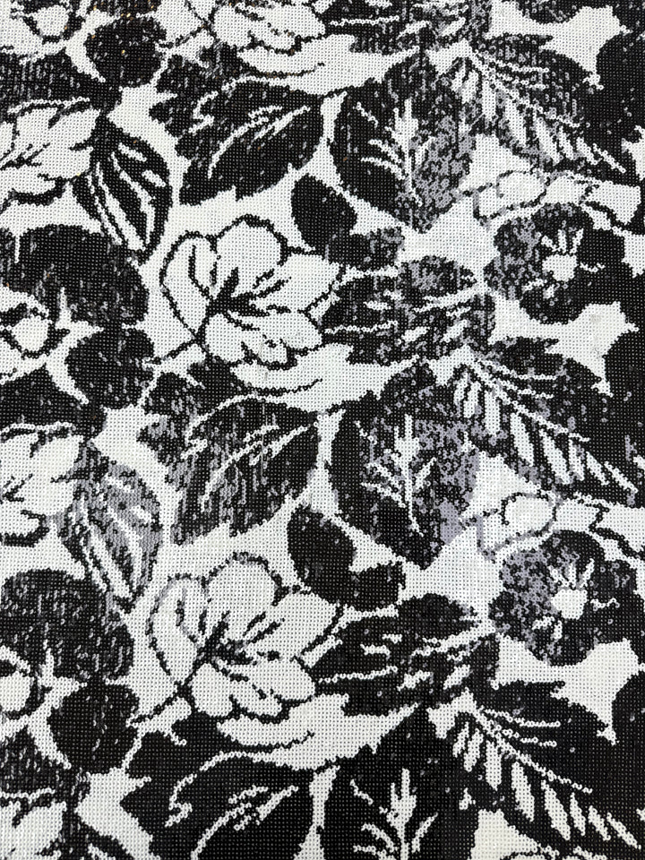 Italian Black & White High-Density Sequin Embroidered Tulle – Couture Grade Fabric (1 Piece = 3 Meter)