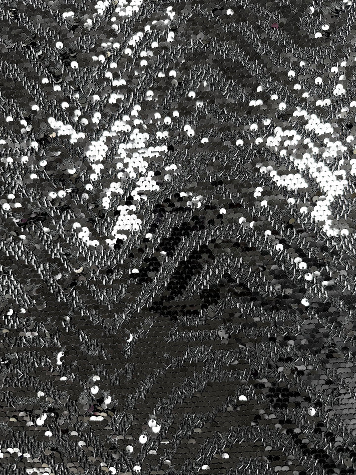 Black Designer Sequin Tulle Fabric (1 Piece = 3.5 Meter)