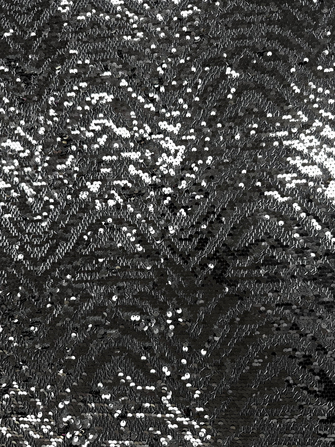 Black Designer Sequin Tulle Fabric (1 Piece = 3.5 Meter)