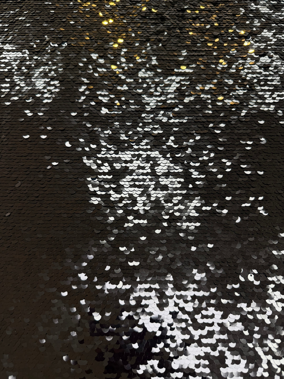 Italian Couture Premium Black Sequin Fabric with Intricate Embroidered Pattern (1 Piece = 3 Meter)