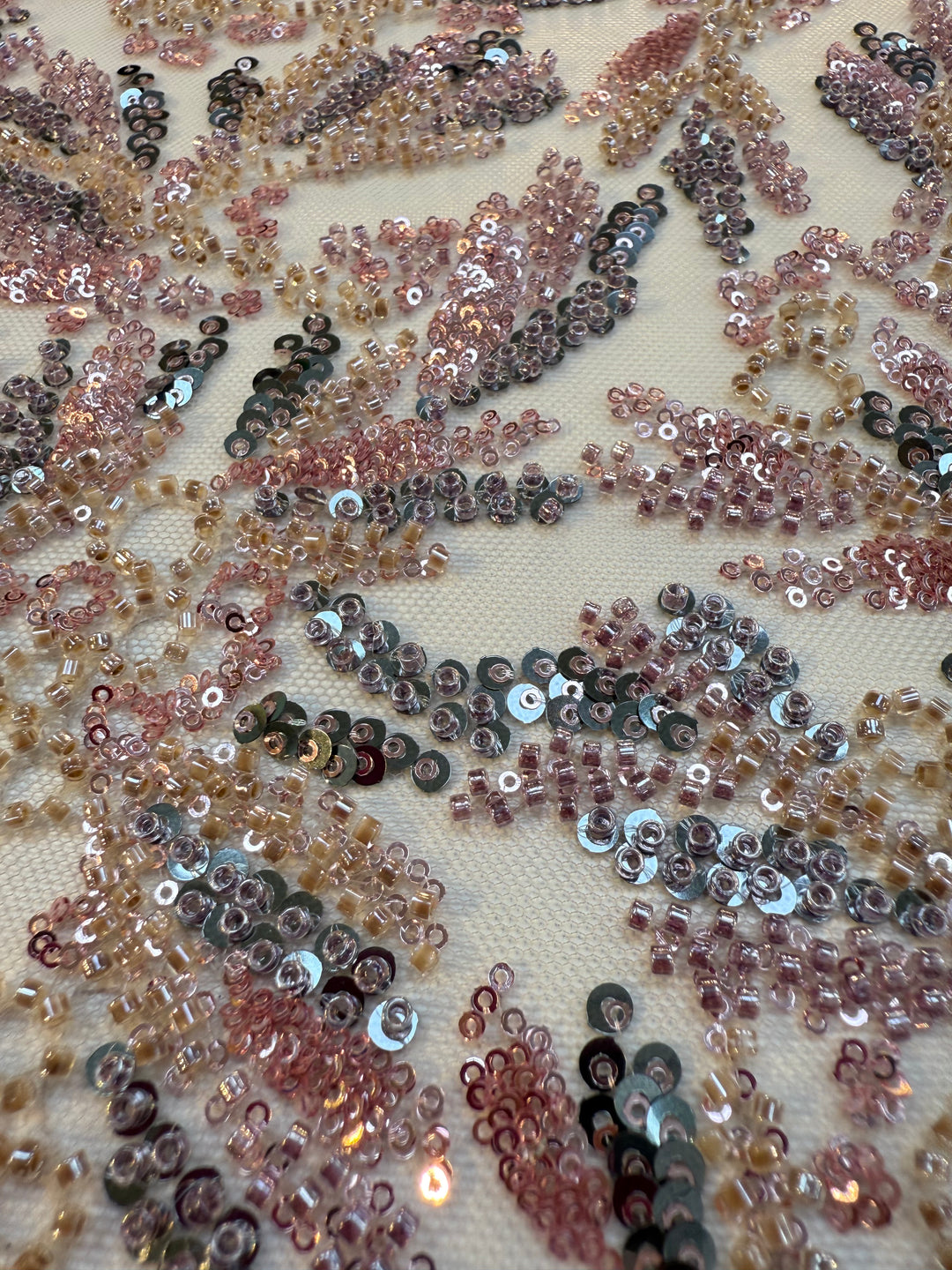 Beaded Tulle Fabric with Multicolored Stones – Couture Radiance