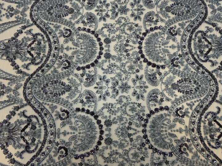 Luxury Stone & Sequin Beaded Lace