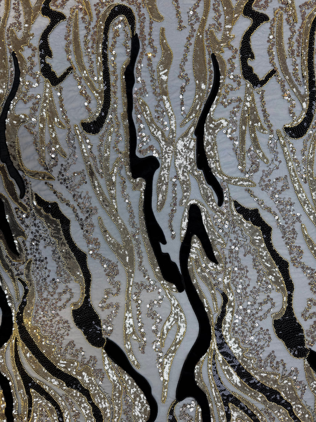 Luxury Beaded Tulle Fabric with Stone, Sequin & Velvet Embroidery – Couture Textile