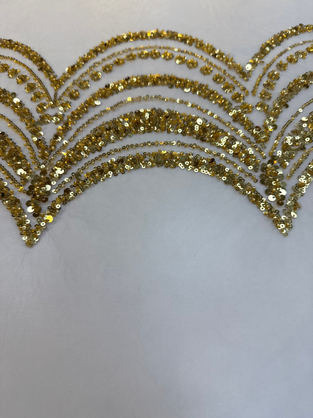 Luxury Gold Scallop Wave Sequin Fabric – Couture Evening & Bridal Wear