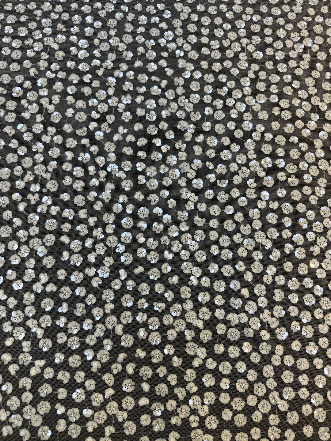 Luxury White Sequin Floral Lace Fabric ,  Tulle for Haute Couture  bridal & Evening Gowns- minimum of 4 meters