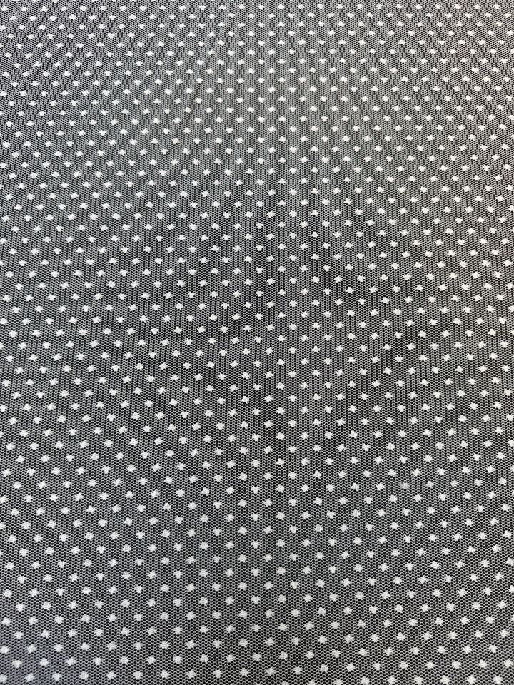 Luxury White Polka Dot Tulle Fabric – Soft Sheer Mesh for Couture & Bridal( 1 Piece = 5 Meter)