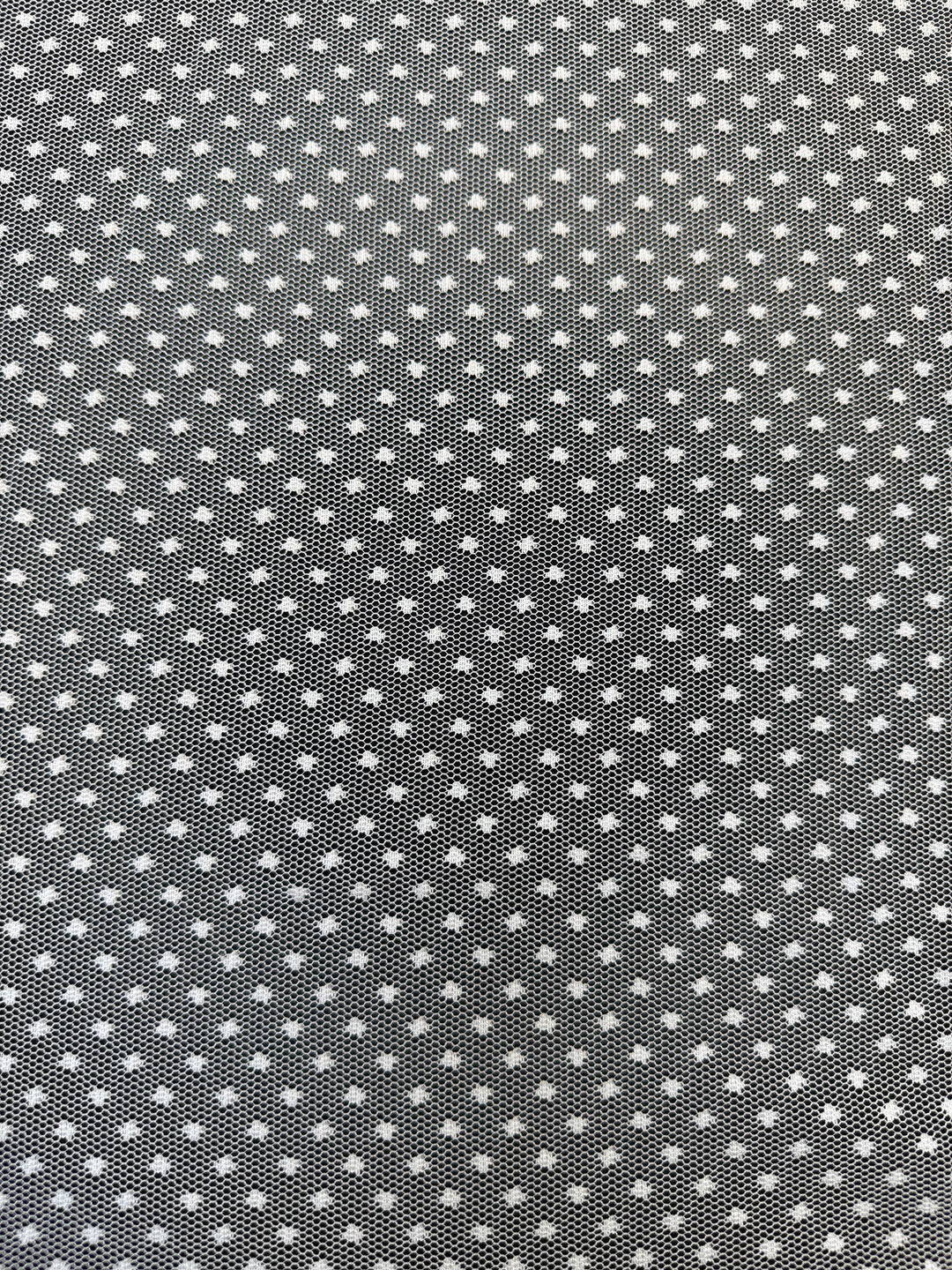 Luxury White Polka Dot Tulle Fabric – Soft Sheer Mesh for Couture & Bridal( 1 Piece = 5 Meter)