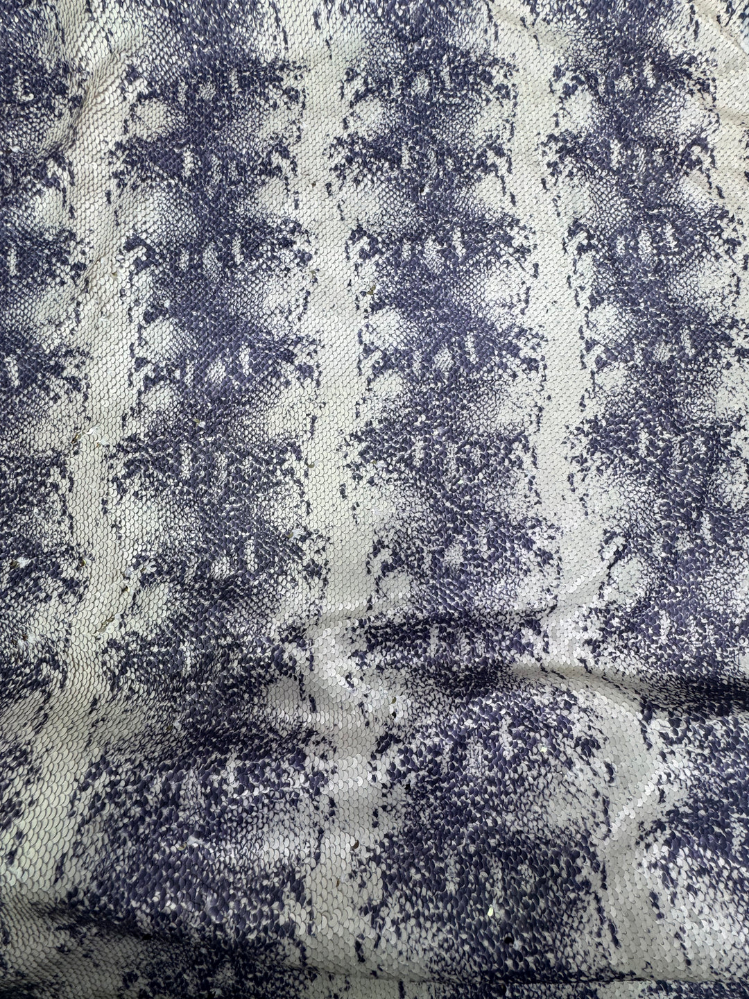 Italian Catwalk Cream Python Sequin Fabric – Exotic Luxe with Metallic Depth