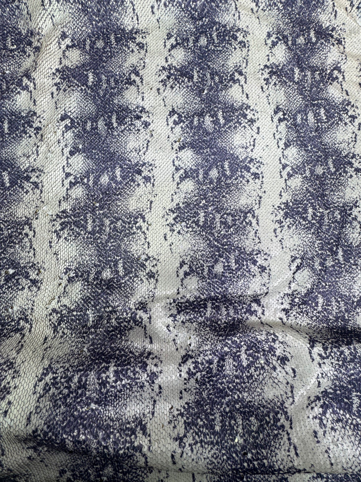 Italian Catwalk Cream Python Sequin Fabric – Exotic Luxe with Metallic Depth