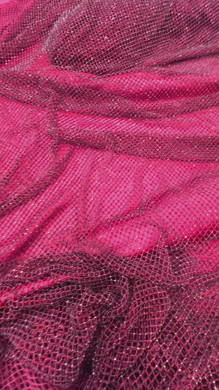 Crystal Fishnet Mesh in Deep Red (1 Piece = 2 Meter)