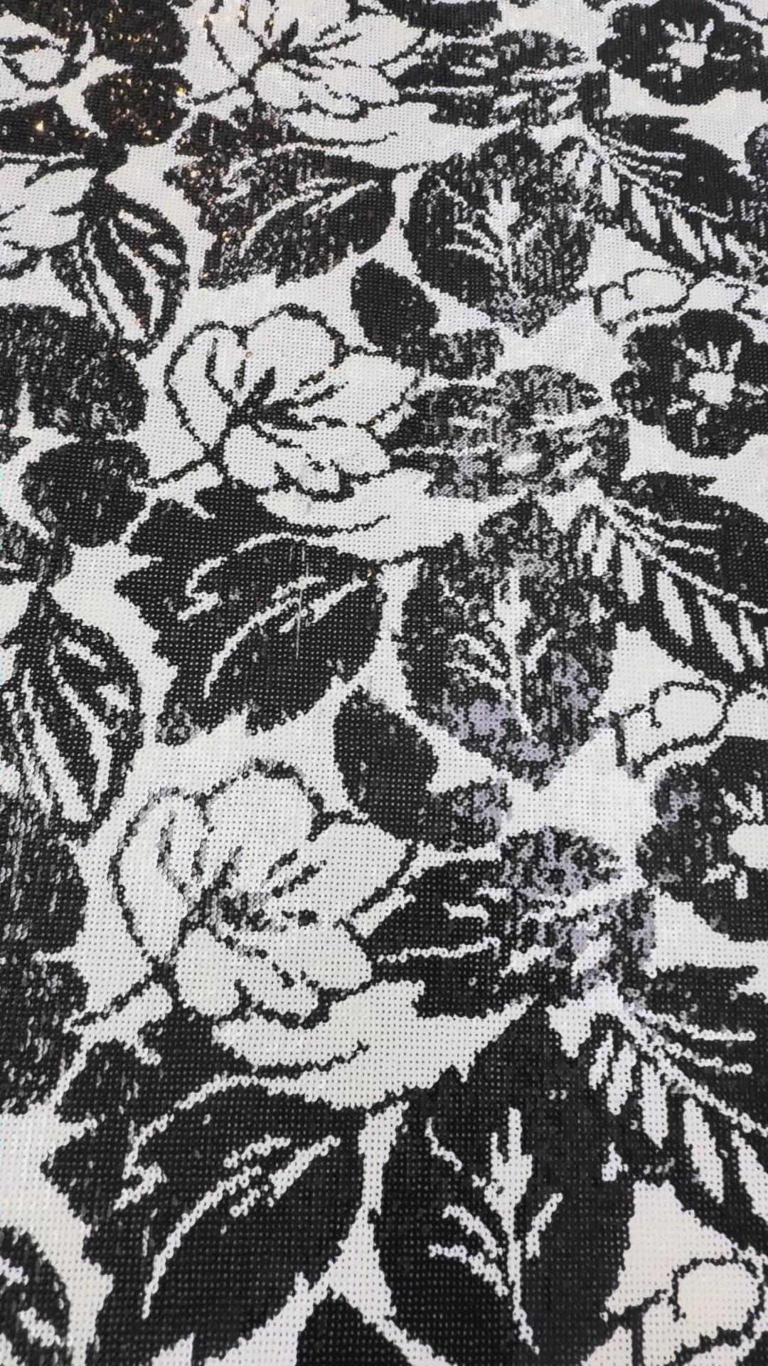 Italian Black & White High-Density Sequin Embroidered Tulle – Couture Grade Fabric (1 Piece = 3 Meter)