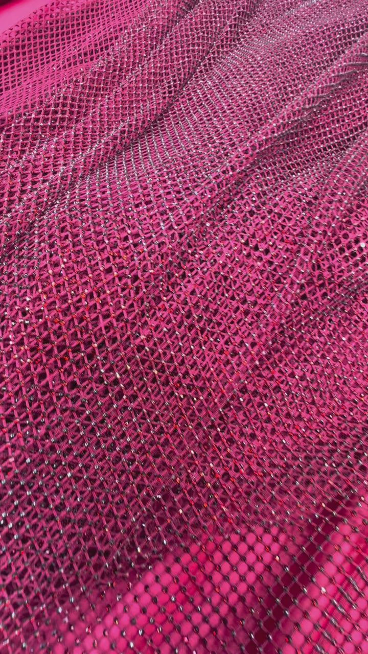 Crystal Fishnet Mesh in Deep Red (1 Piece = 3.5 Meter)
