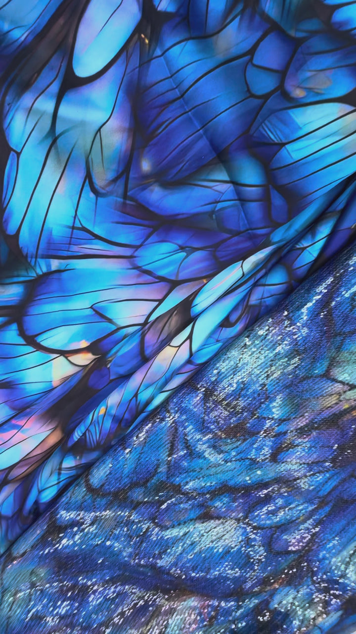 Blue Iridescent Silk Fabric