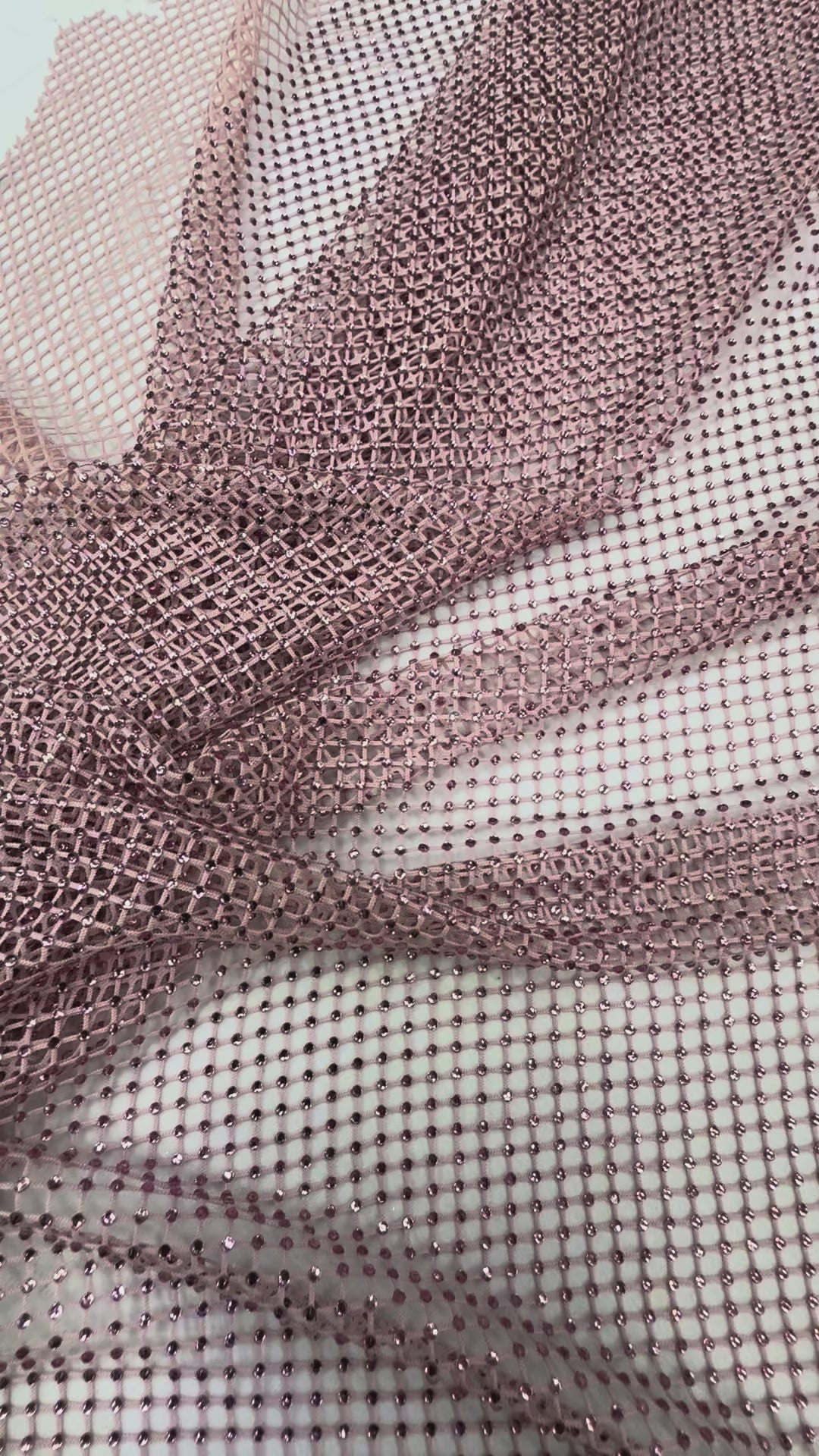 Crystal Fishnet Mesh in Blush Pink ( 1 Piece = 3.5 Meter)
