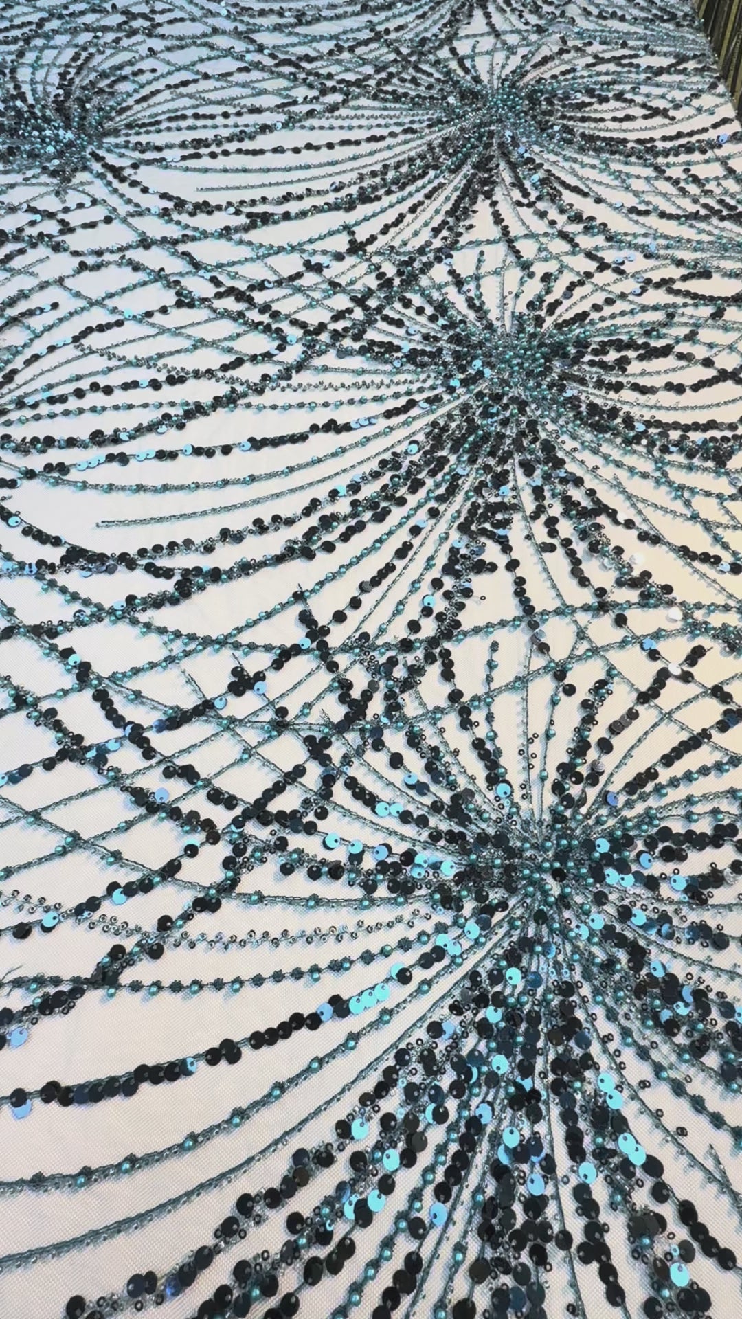 Luxury Blue Gradient Sequin Fabric – Couture Evening Wear ( Piece = 5 Meter)