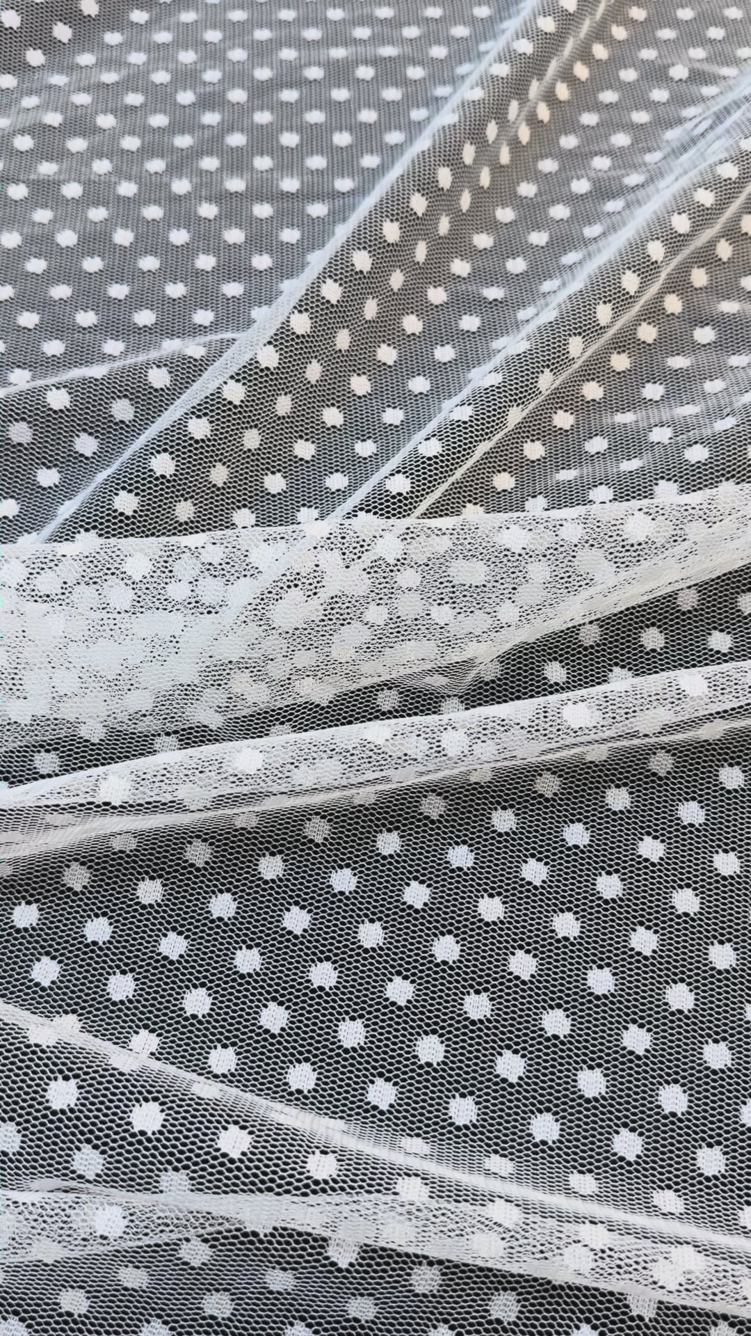 Luxury White Swiss Dot Tulle Fabric – Polka Dot Bridal Net ( 1 Piece = 3 Meter)