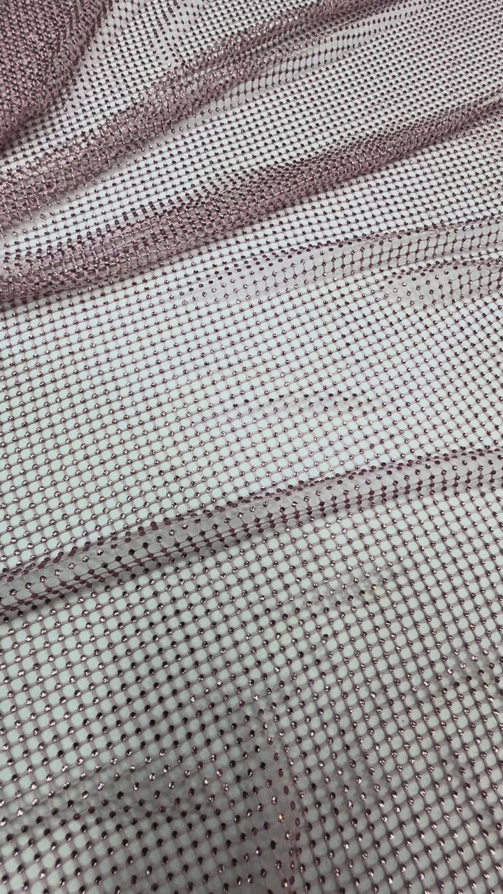 Crystal Fishnet Mesh in Blush Pink ( 1 Piece = 3.5 Meter)
