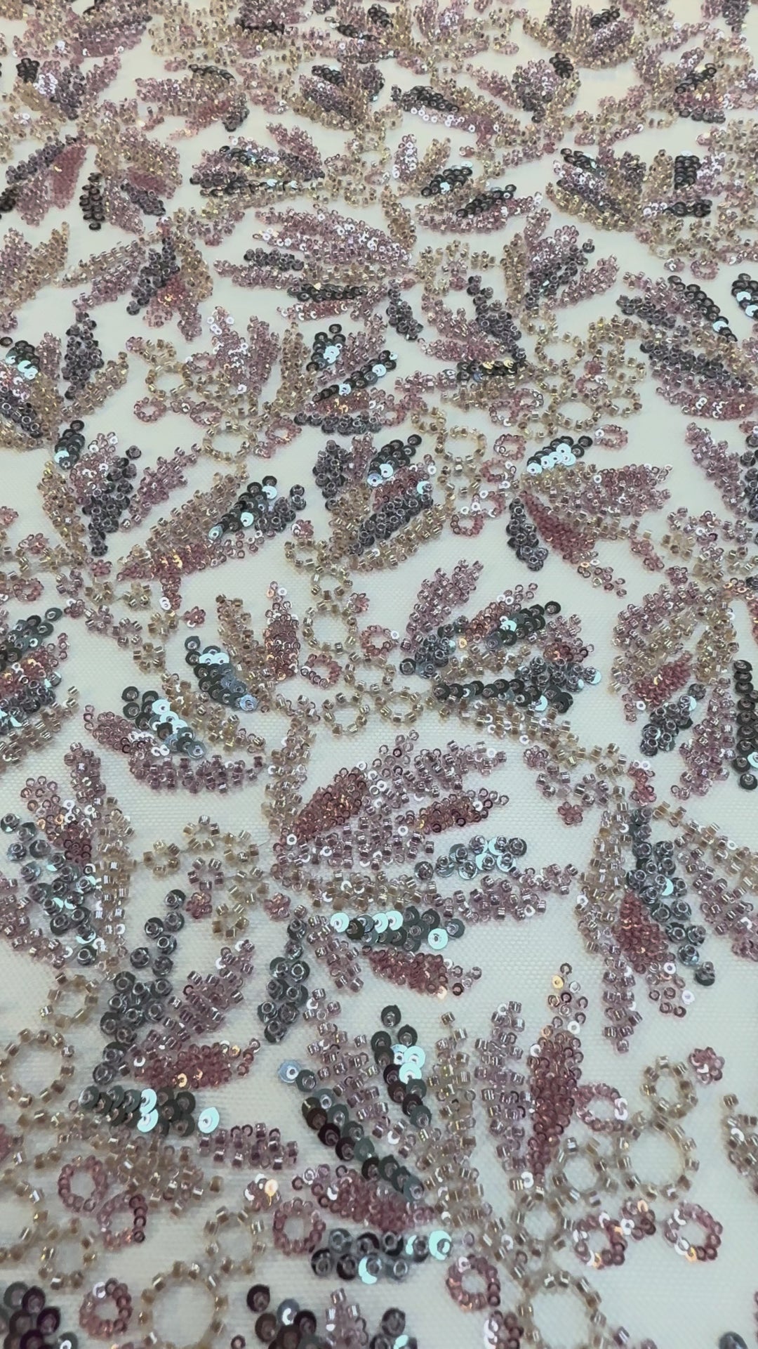 Beaded Tulle Fabric with Multicolored Stones – Couture Radiance