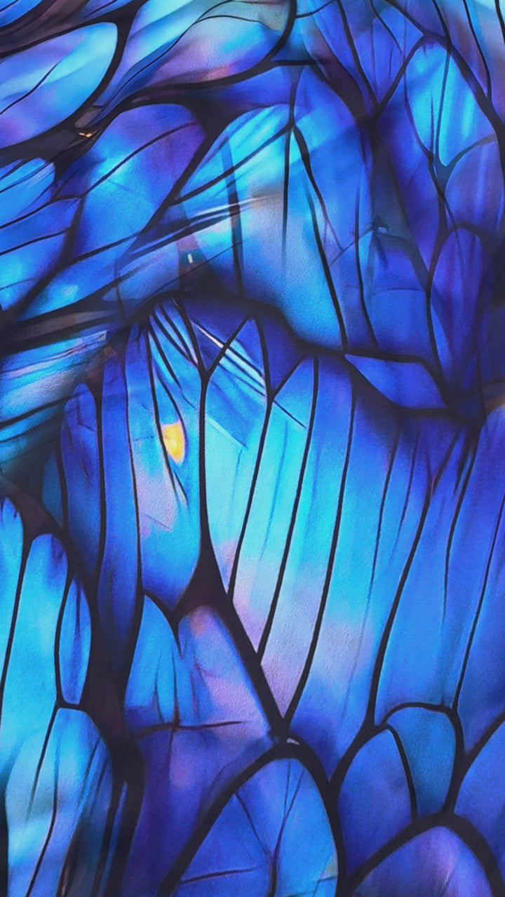 Blue Iridescent Silk Fabric