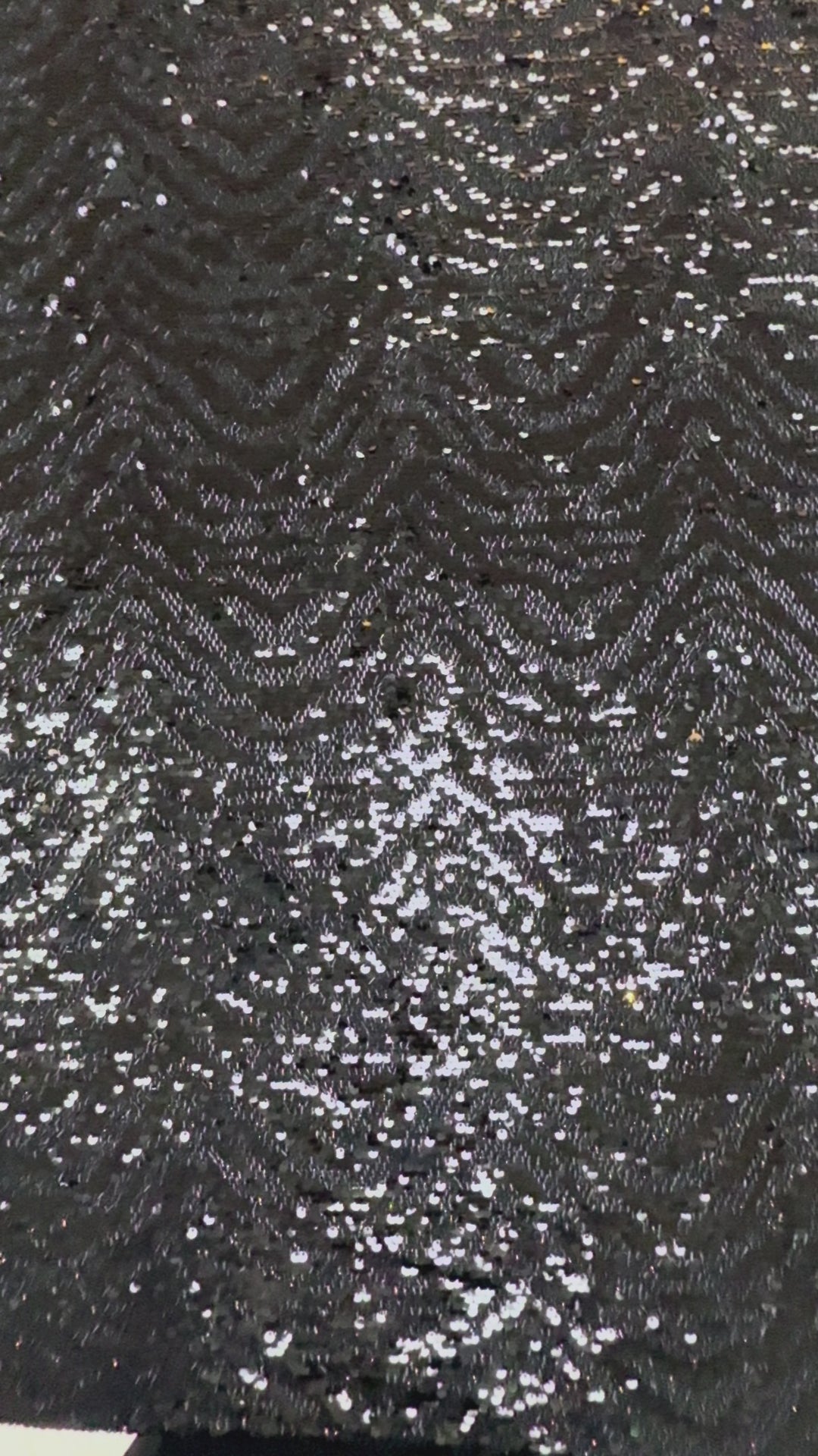 Black Designer Sequin Tulle Fabric (1 Piece = 3.5 Meter)