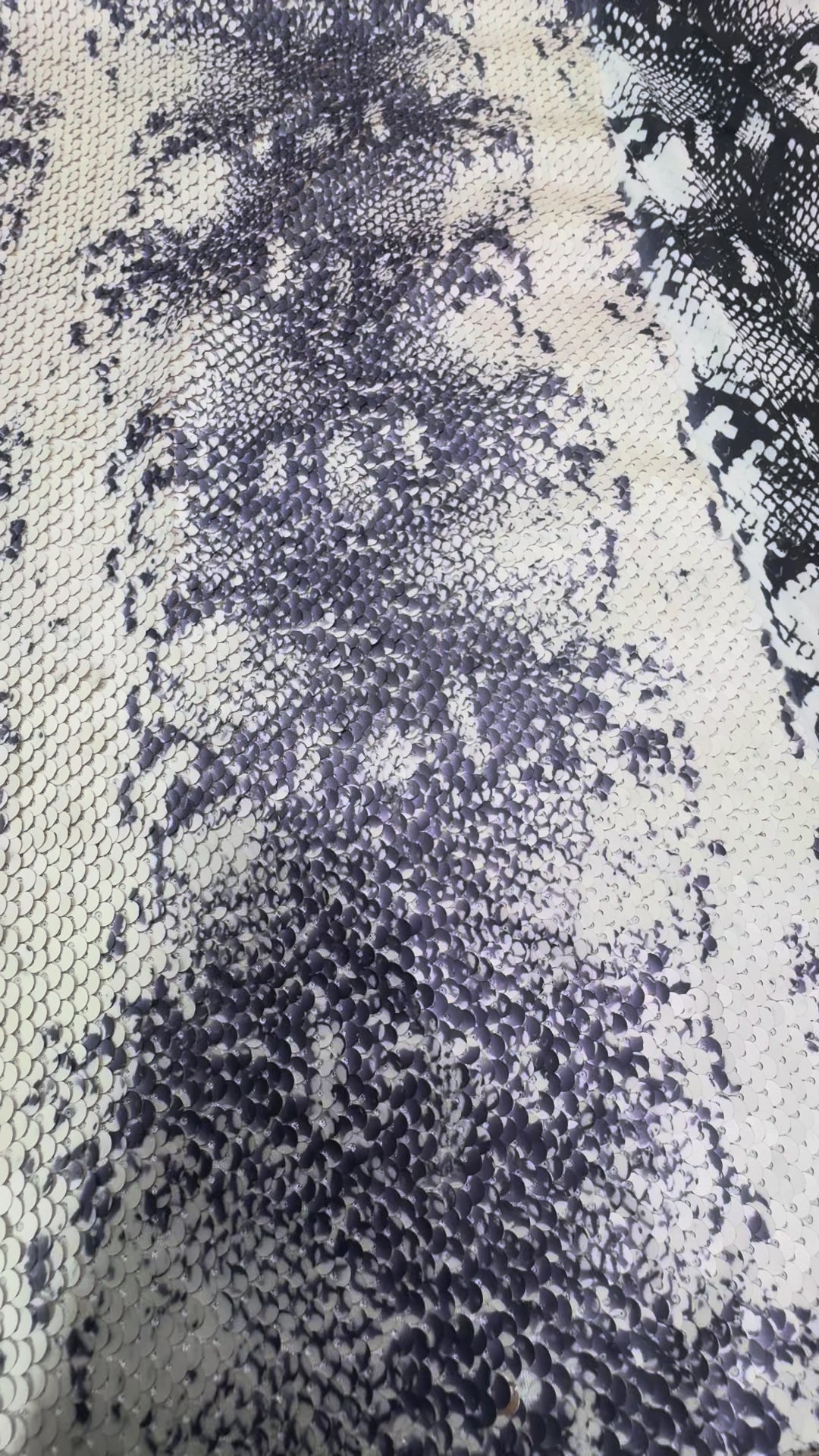 Italian Catwalk Cream Python Sequin Fabric – Exotic Luxe with Metallic Depth