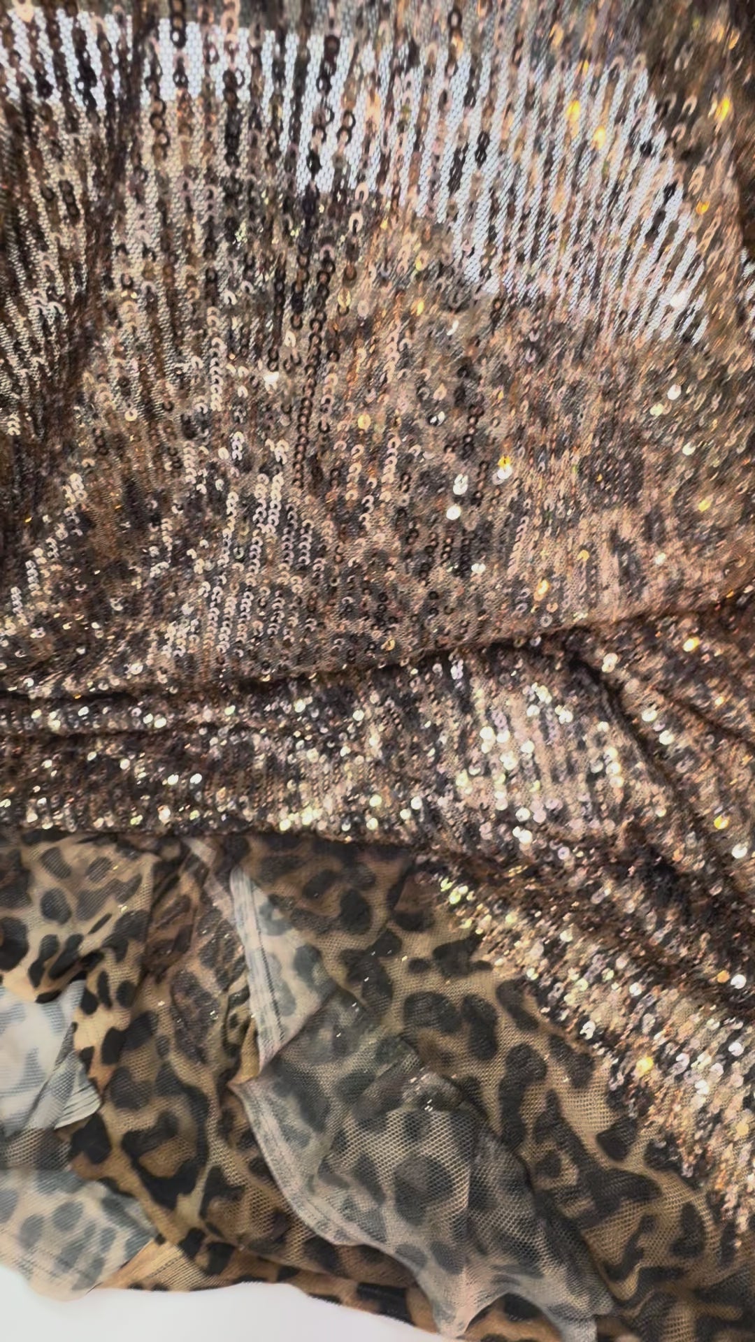 Black and Bronze Sequin Fabric