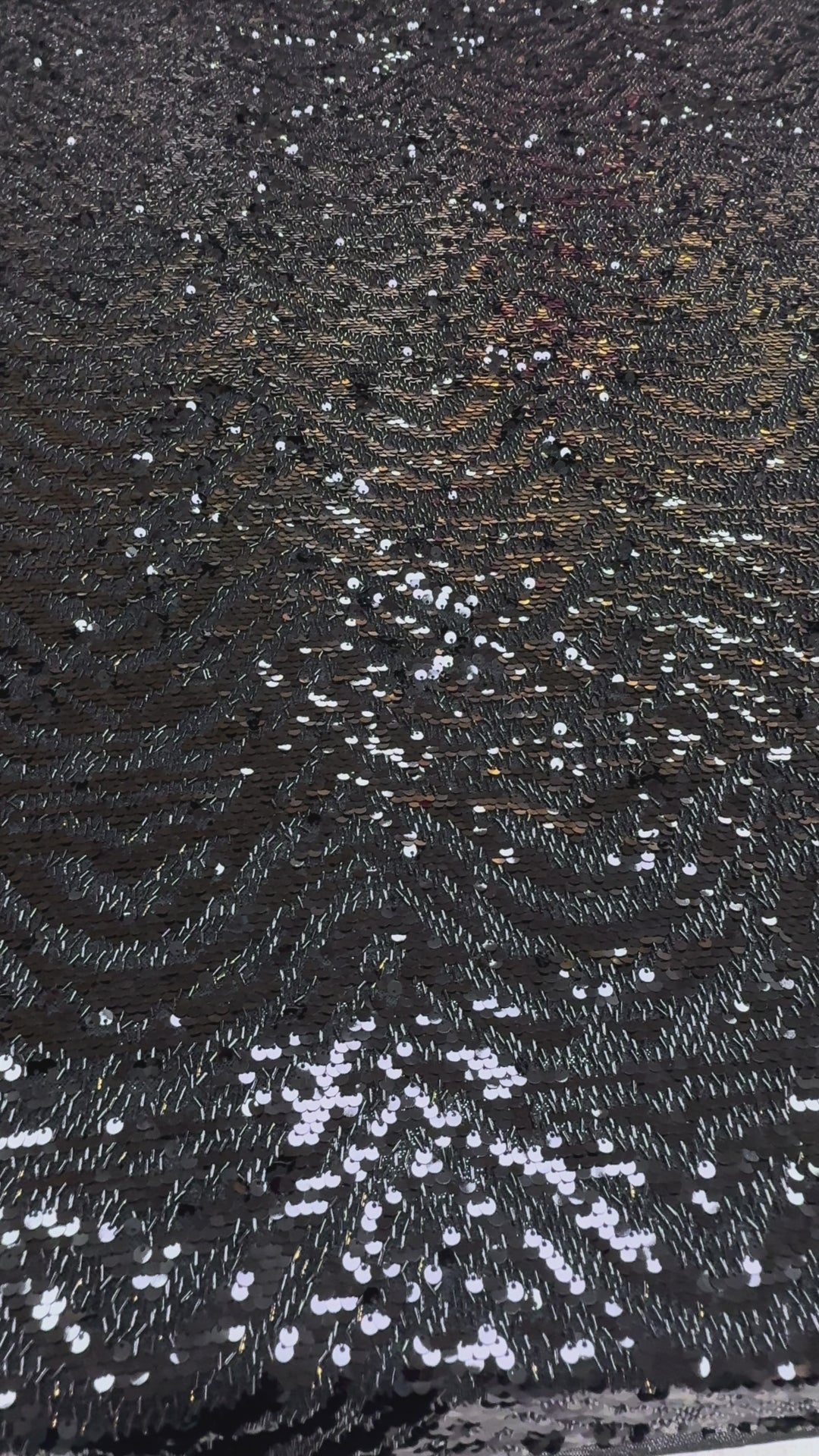 Black Designer Sequin Tulle Fabric (1 Piece = 3.5 Meter)